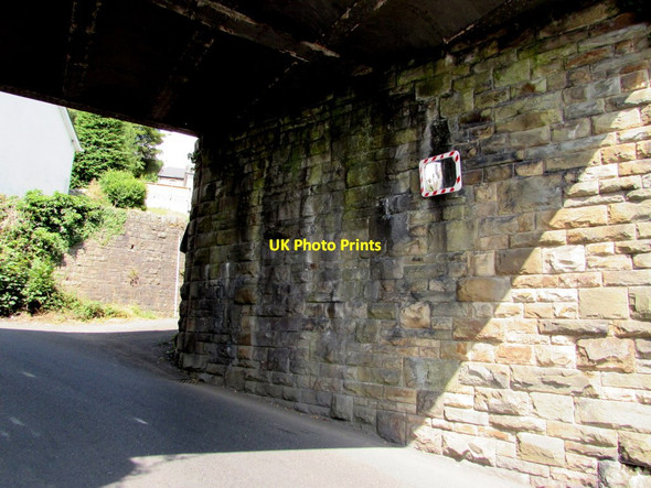 Photo 6"x4" Visibility mirror on the wall of a former railway bridge, Garndiffaith Abersychan c2018