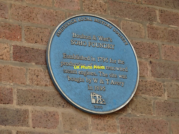 Photo 6"x4" Blue plaque on the Soho Foundry Smethwick c2018