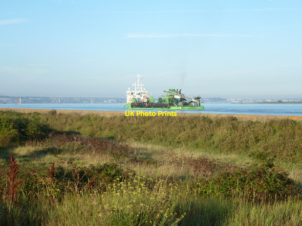 Photo 6"x4" Sea wall view, Cliffe Marshes East Tilbury c2015