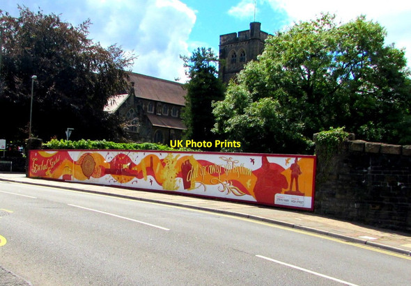 Photo 6"x4" Cardiff Road railway bridge mural, Caerphilly Caerphilly\/Caerffil c2018