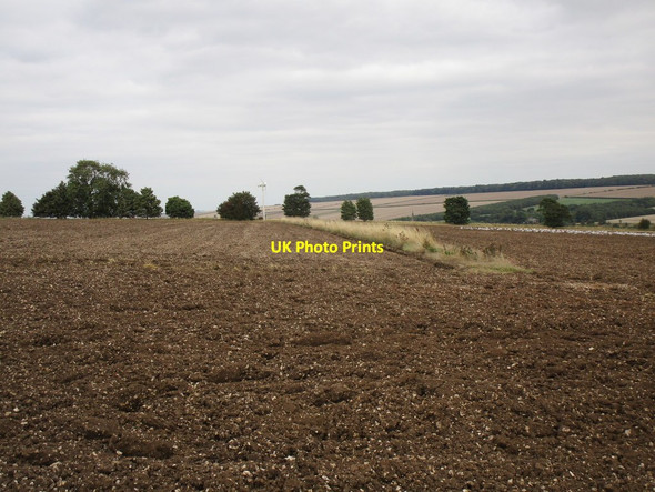 Photo 6"x4" Field boundary and wind turbine Kirby Grindalythe c2018