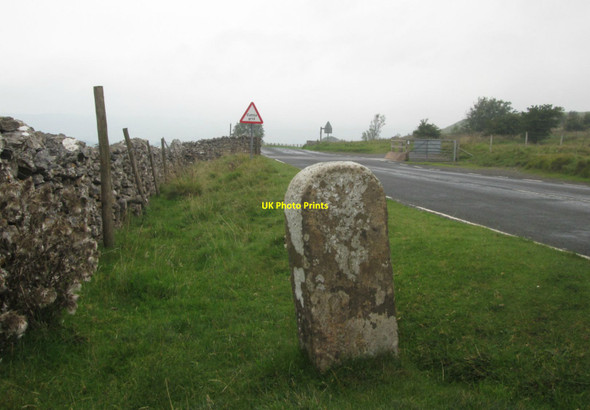 Photo 6"x4" Boundary stone and cattle grid at Orton Scar Orton\/NY6208 c2018