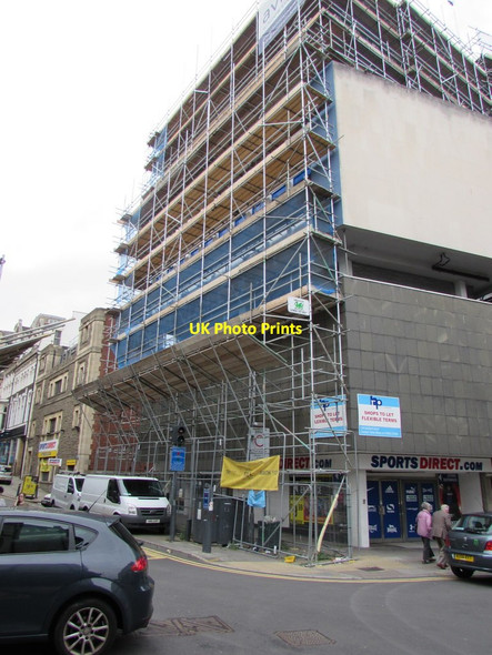 Photo 6"x4" September 2018 scaffolding on a city centre corner, Newport Newport\/Casnewydd c2018