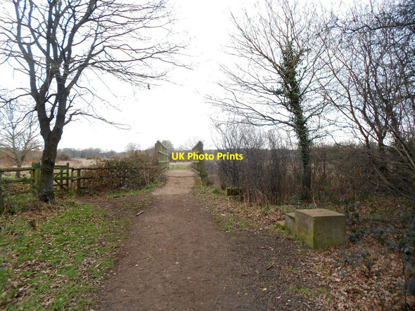 Photo 6"x4" Horsell: Bridleway approach to a bridge over The Bourne Mimbridge c2016