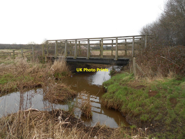 Photo 6"x4" Horsell: Bridleway bridge over The Bourne Mimbridge c2016