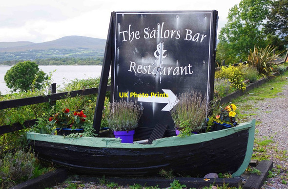 Photo 6"x4" The Sailors Bar & Restaurant (2) - sign, Castletownbere Road, Killaha West, near Kenmare, Co. Kerry Kenmare c2018