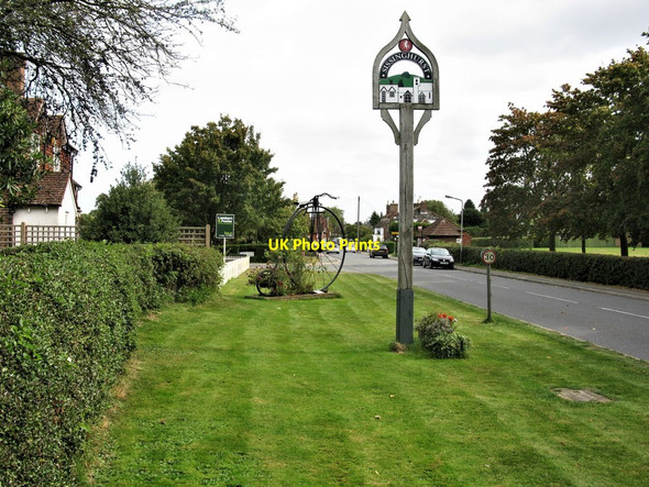 Photo 6"x4" Village Sign and Penny Farthing, Sissinghurst Sissinghurst c2018