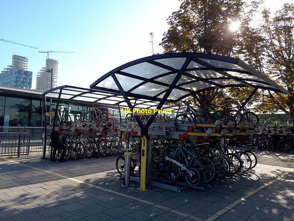 Photo 6"x4" Cycle racks at North Greenwich station Greenwich\/TQ3977 c2018