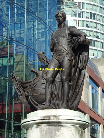 Photo 6"x4" Statue of Admiral Nelson Birmingham c2018