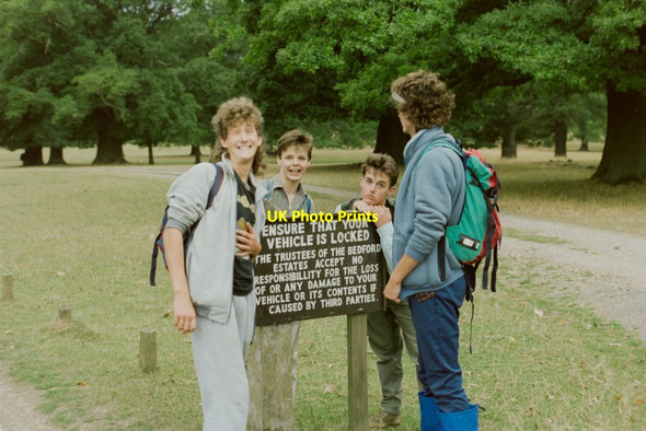Photo 6"x4" Sign in Woburn Deer Park, 1989 Church End\/SP9832 c1989