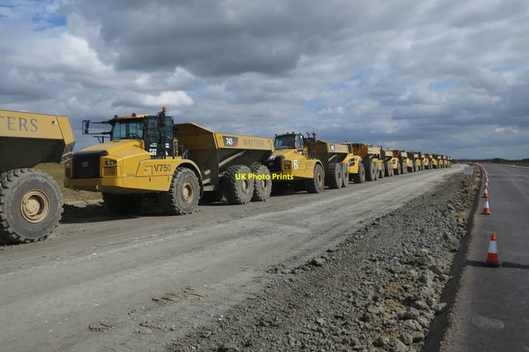 Photo 6"x4" Dumper trucks along new A14 Hilton\/TL2866 c2018