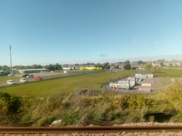 Photo 6"x4" Witham: skateboard park and open space from the railway Witham c2018