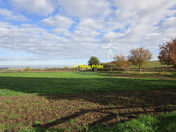 Photo 6"x4" Wind turbine and spoil heap of former Bilsthorpe Colliery Bilsthorpe c2018
