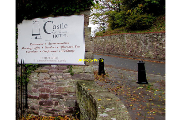 Photo 6"x4" Information board for the Castle Hotel, Brecon Brecon\/Aberhonddu c2018