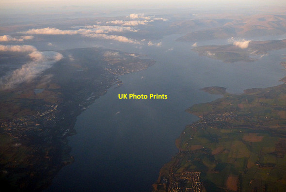 Photo 6"x4" The Firth of Clyde from the air Brucehill\/NS3875 c2018