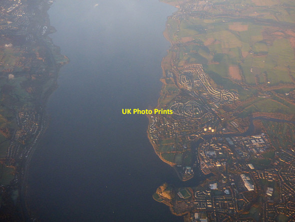Photo 6"x4" Dumbarton and the Firth of Clyde from the air Dumbarton c2018