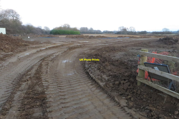 Photo 6"x4" Trees round a pond amid new quarrying infrastructure Earls Barton c2018