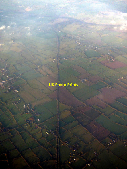 Photo 6"x4" Railway line at Knockcommon from the air Dowth c2018