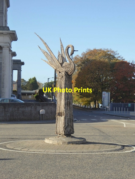 Photo 6"x4" Swan sculpture Athlone c2018