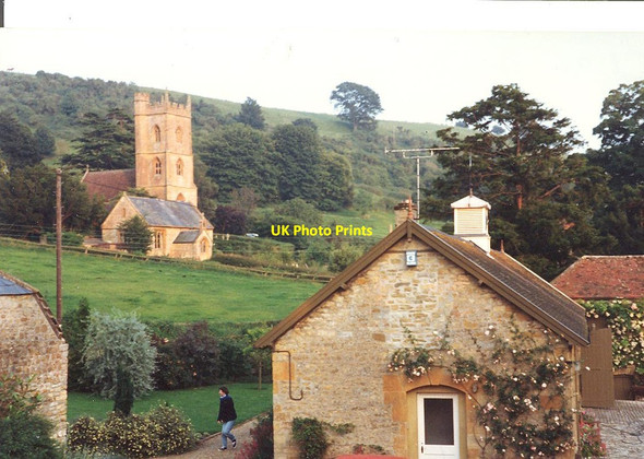 Photo 6"x4" View of the church from a holiday cottage Corton Denham c1991