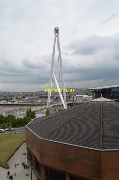 Photo 6"x4" Newport Centre and footbridge seen from Kingsway Newport\/Casnewydd c2013