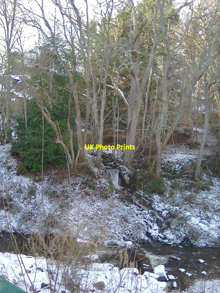 Photo 6"x4" Winter waterfall spills into  Holm Burn Lochardil c2019