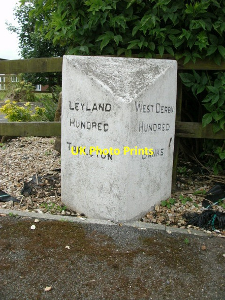 Photo 6"x4" Old Boundary Marker by Riverside Leisure Centre, North Meols Parish Banks\/SD3920 c2012