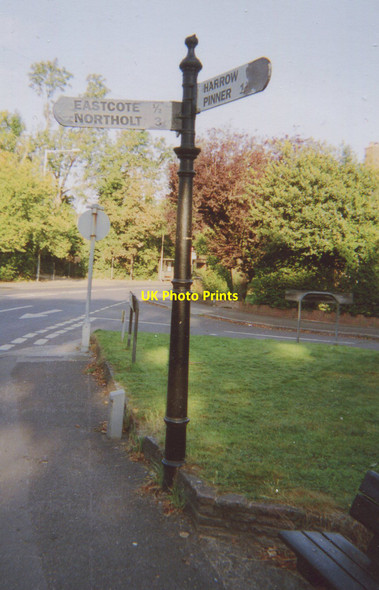 Photo 6"x4" Old Direction Sign - Signpost by Bridle Road, Eastcote Village Pinner c2007
