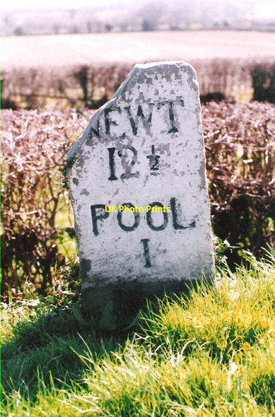 Photo 6"x4" Old Milestone by the A458, Powis Castle Sawmill, Welshpool parish Welshpool\/Y Trallwng c2006