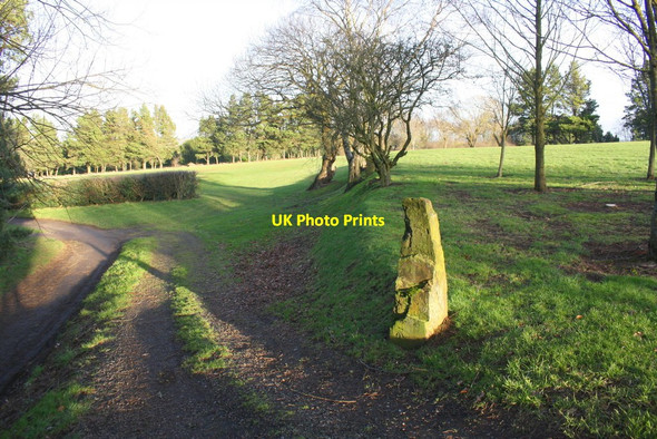 Photo 6"x4" Gatepost beside track near The Hallowes Golf Course Dronfield c2019