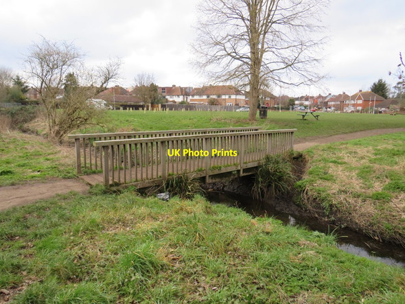 Photo 6"x4" Footbridge at Berrylands New Malden c2019