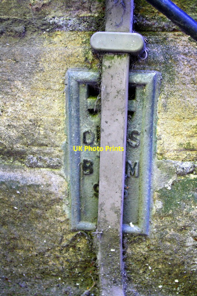 Photo 6"x4" Benchmark (behind lightning conductor) on Ingrow Lane factory Keighley c2015