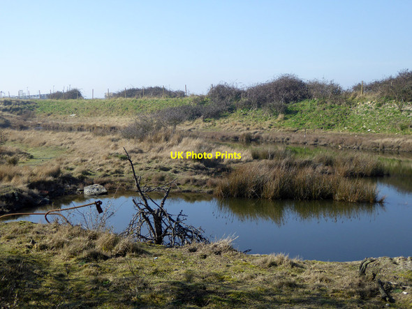 Photo 6"x4" Ditches between old cement works site and sea wall Church Street\/TQ7174 c2019