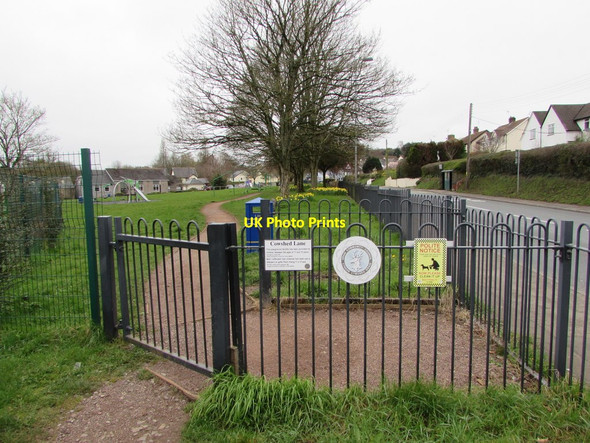 Photo 6"x4" Cowshed Lane Playground entrance gate, Bassaleg Bassaleg c2019
