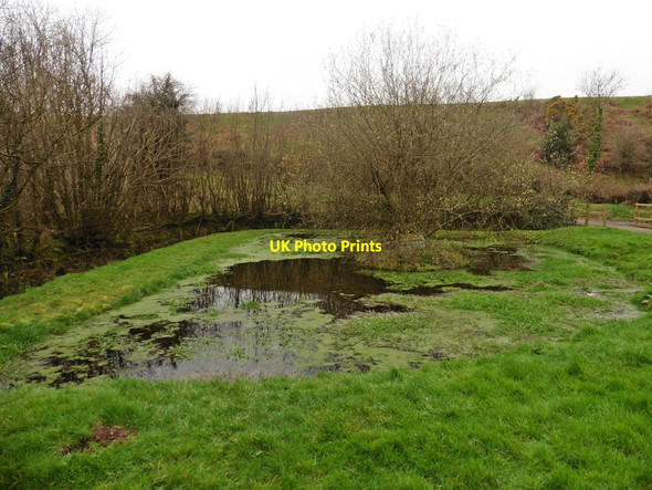 Photo 6"x4" Pond at Gourte Farm Bottreaux Mill c2019
