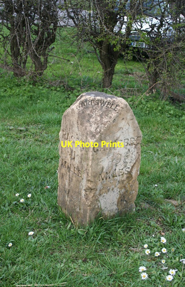 Photo 6"x4" Old Milestone by the A631, Helmswell Cliff, Harpswell Hemswell Cliff\/SK9589 c2012