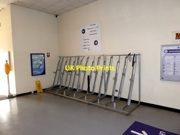 Photo 6"x4" Cycle racks in the vestibule of Sunderland Railway Station Sunderland\/NZ3957 c2019