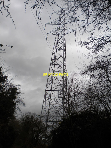 Photo 6"x4" Pylon among the trees north of Wall Heath Himley c2019