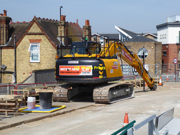 Photo 6"x4" JCB JS131 excavator at Blackhorse Lane bridge works Croydon\/TQ3365 c2019