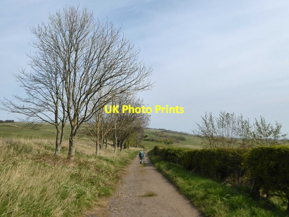 Photo 6"x4" Service track across Hunley Hall Golf Course Brotton c2019
