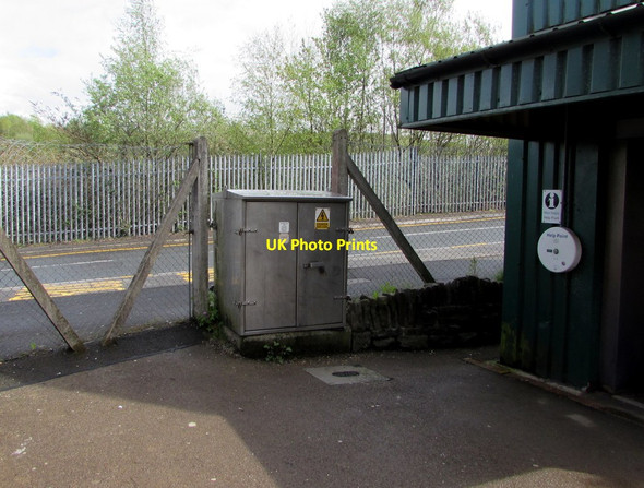 Photo 6"x4" Electricity cabinet on Bargoed railway station Bargod or Bargoed c2019