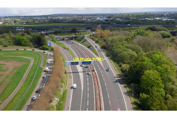 Photo 6"x4" The M8 motorway from the air Paisley c2019