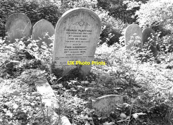Photo 6"x4" Leaning gravestone on the terraces Norwich c2019