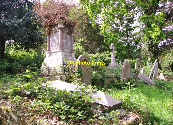 Photo 6"x4" Monument and graves on the terraces Norwich c2019