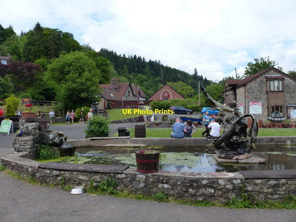 Photo 6"x4" Visitors and the pond at Abbey Mill, Tintern Chapel Hill\/SO5200 c2019