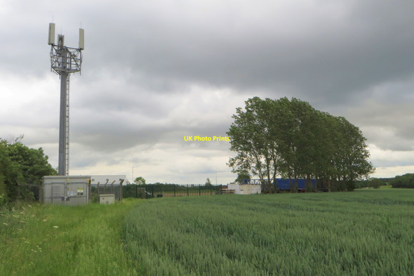 Photo 6"x4" Telephone mast and transport depot Souldrop c2019