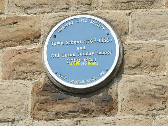 Photo 6"x4" The old town school, Horbury - plaque Horbury c2019