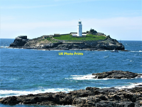 Photo 6"x4" Godrevy Lighthouse on Godrevy Island Gwithian c2019