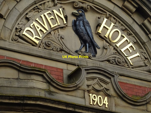 Photo 6"x4" Detail on the Raven Hotel Wigan c2019