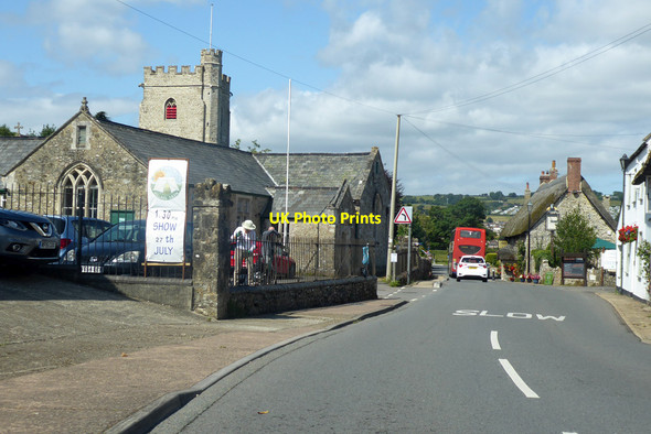 Photo 6"x4" Axmouth Village Hall and church Seaton\/SY2490 c2019